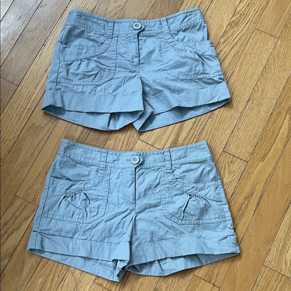 LOFT Light French Gray Women's Cargo Shorts w/ Puckered Pockets & Cuffs Sz 6 & 8